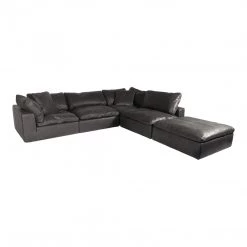 Moe's Living Room Clay Dream Modular Sectional Nubuck Leather Black