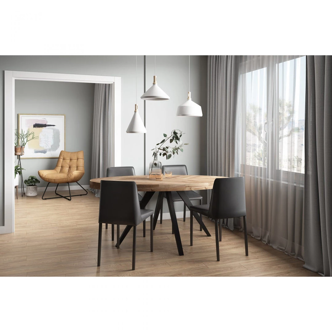 Moe's Nora Pu Dining Chair Black-Set Of 2