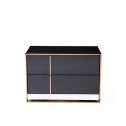 VIG Nova Domus Cartier Modern Black & Rosegold Bedroom Set