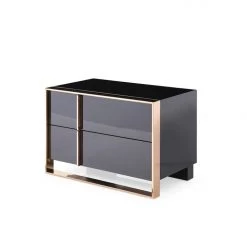VIG Nova Domus Cartier Modern Black & Rosegold Bedroom Set