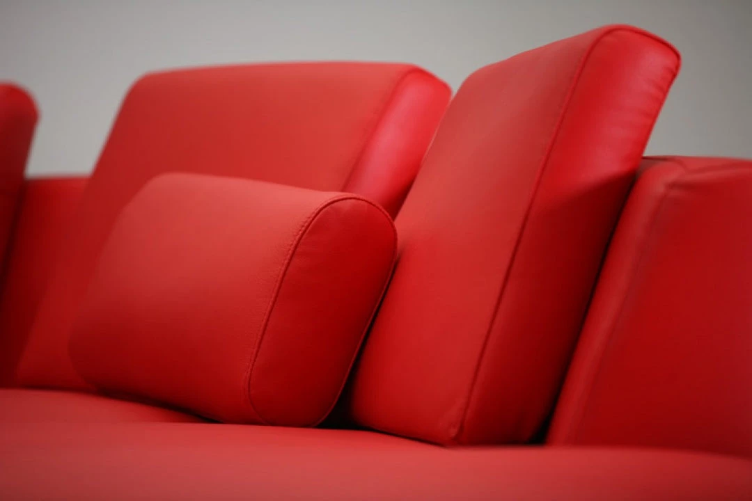 VIG Divani Casa A94 - Contemporary Red Leather Curved Sectional Sofa + Ottoman Living Room