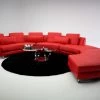 VIG Divani Casa A94 - Contemporary Red Leather Curved Sectional Sofa + Ottoman Living Room