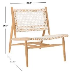 Safavieh Living Room Bandelier Leather Weave Accent Chair