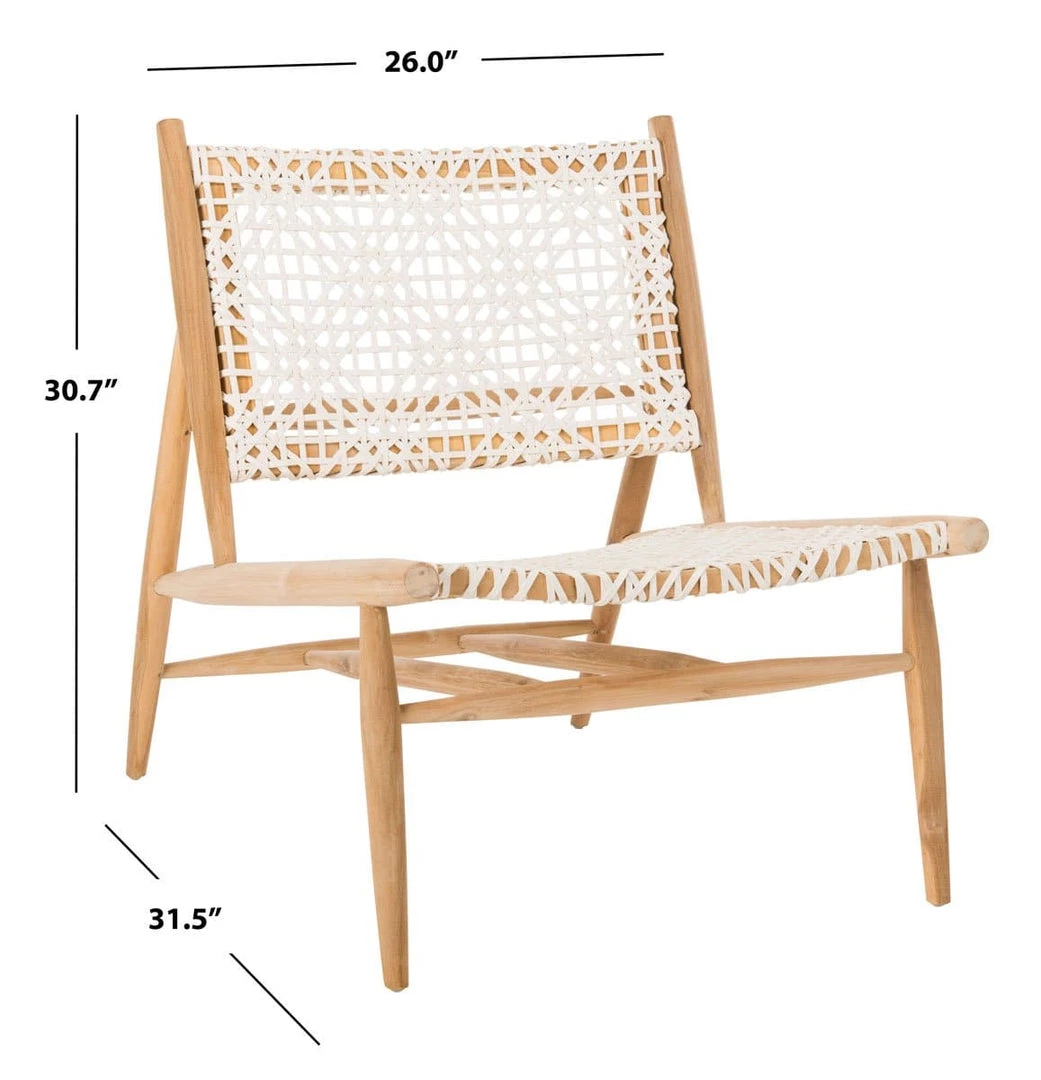 Safavieh Living Room Bandelier Leather Weave Accent Chair