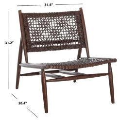 Safavieh Living Room Bandelier Leather Weave Accent Chair