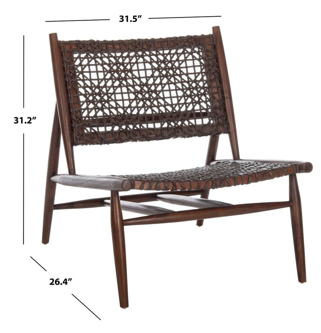 Safavieh Living Room Bandelier Leather Weave Accent Chair