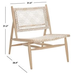 Safavieh Living Room Bandelier Leather Weave Accent Chair