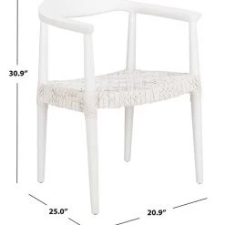 Safavieh Juneau Leather Woven Accent Chair Living Room