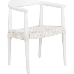 Safavieh Juneau Leather Woven Accent Chair Living Room