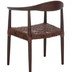 Safavieh Juneau Leather Woven Accent Chair Living Room