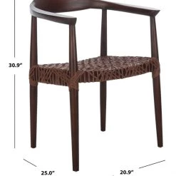 Safavieh Juneau Leather Woven Accent Chair Living Room