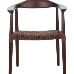 Safavieh Juneau Leather Woven Accent Chair Living Room