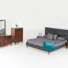 VIG Modrest Addison Mid-Century Modern Grey & Walnut Bedroom Set Beds & Headboards