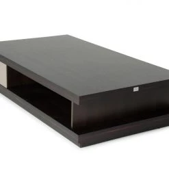 VIG Living Room A&X Caligari Modern Oak & Grey Gloss Coffee Table By Hollywood Glam
