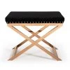 VIG Bedroom Modrest Alexia Modern Black Velvet & Rosegold Stool