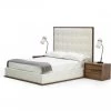 VIG Modrest Amberlie - White Vegan Leather & Walnut Bed Beds & Headboards