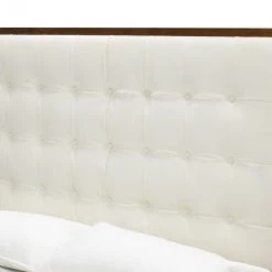 VIG Modrest Amberlie - White Vegan Leather & Walnut Bed Beds & Headboards