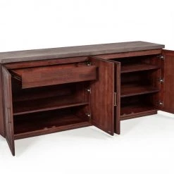 VIG Modrest Amos Modern Concrete & Acacia Buffet Living Room
