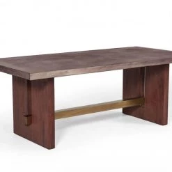 VIG Dining Room Modrest Amos Modern Concrete & Acacia Dining Table