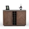 VIG Modrest Amos Modern Concrete & Acacia Wine Cabinet