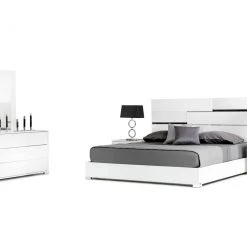 VIG Modrest Ancona Italian Modern White Bed By Hollywood Glam Beds & Headboards