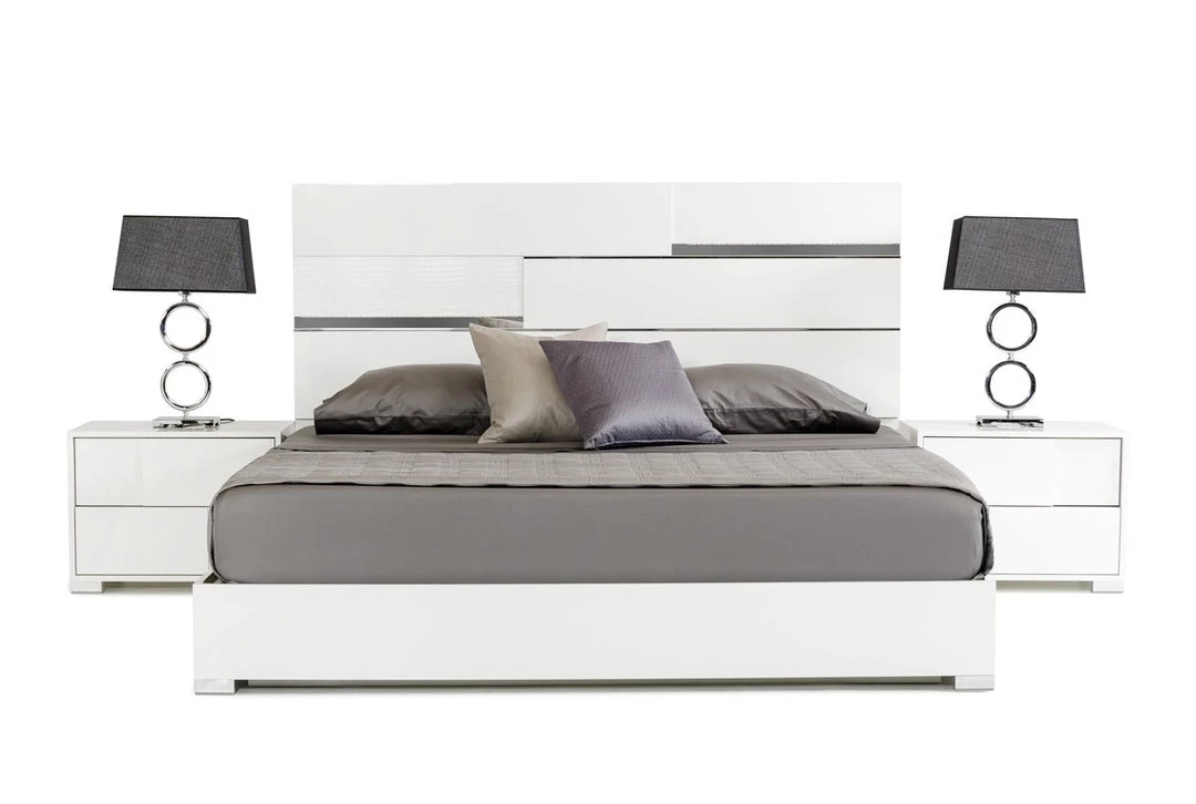VIG Beds & Headboards Modrest Ancona Italian Modern White Bedroom Set By Hollywood Glam