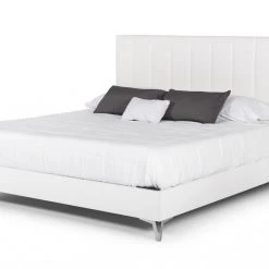 VIG Nova Domus Angela - Italian Modern White Eco Leather Bed Beds & Headboards