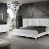VIG Nova Domus Angela - Italian Modern White Eco Leather Bed W/ Nightstands And Wings Bedroom