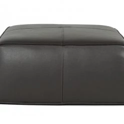 VIG Bedroom Divani Casa April - Modern Dark Grey Leather Square Ottoman