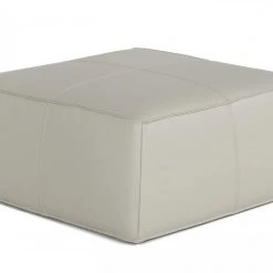 VIG Bedroom Divani Casa April - Modern Dark Grey Leather Square Ottoman
