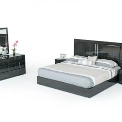 VIG Modrest Ari Italian Modern Grey Bedroom Set Beds & Headboards