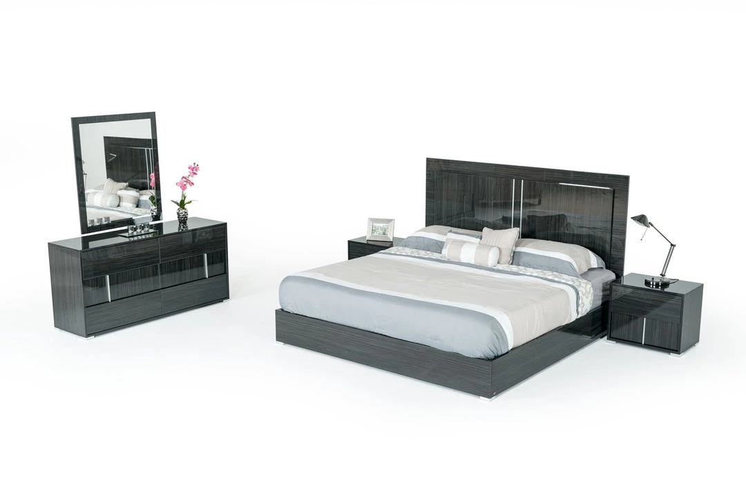 VIG Modrest Ari Italian Modern Grey Bedroom Set Beds & Headboards