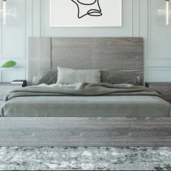 VIG Nova Domus Asus - Italian Modern Elm Grey Bed