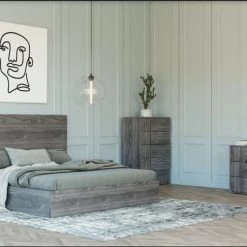 VIG Nova Domus Asus - Italian Modern Elm Grey Bed