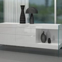 VIG Living Room Modrest Aura - Modern Floating White Buffet