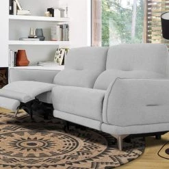 VIG Divani Casa Austria - Modern Grey Fabric Loveseat W/ Electric Recliners Living Room