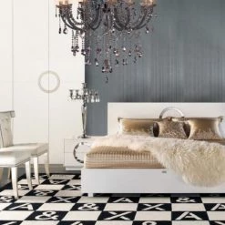 VIG Beds & Headboards A&X Ovidius - Modern White Crocodile Lacquer Bed