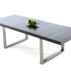 VIG A&X Skyline - Modern Black Crocodile Lacquer Extendable Dining Table Dining Room