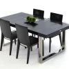 VIG A&X Skyline - Modern Black Crocodile Lacquer Extendable Dining Table Dining Room