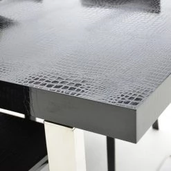 VIG A&X Skyline - Modern Black Crocodile Lacquer Extendable Dining Table Dining Room
