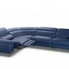 VIG Accenti Italia Azur - Italian Modern Blue Leather Sectional Sofa With Recliner