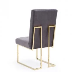 VIG Dining Room Modrest Legend Modern Grey Fabric & Gold Dining Chair (Set Of 2)