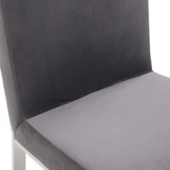 VIG Modrest Reba Modern Grey Velvet & Stainless Steel Dining Chair (Set Of 2)