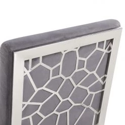 VIG Modrest Reba Modern Grey Velvet & Stainless Steel Dining Chair (Set Of 2)