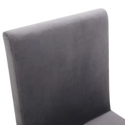 VIG Modrest Reba Modern Grey Velvet & Stainless Steel Dining Chair (Set Of 2)