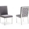 VIG Modrest Reba Modern Grey Velvet & Stainless Steel Dining Chair (Set Of 2)