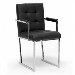 VIG Modrest Click Modern Black Leatherette Dining Arm Chair