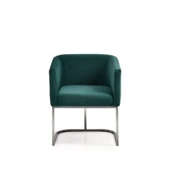 VIG Dining Room Modrest Yukon Modern Green Velvet & Black Gun Dining Chair
