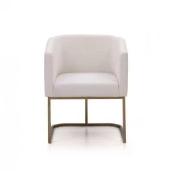 VIG Dining Room Modrest Yukon Modern Fabric And Antique Brass Dining Chair