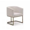 VIG Dining Room Modrest Yukon Modern Fabric And Antique Brass Dining Chair